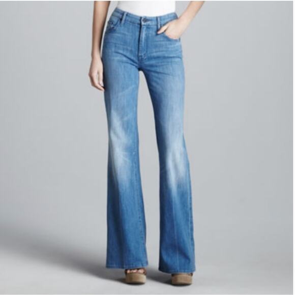 Mother The Mello Drama Flare Leg Jeans French Quarter Blue High Rise Size 28 - Picture 1 of 8